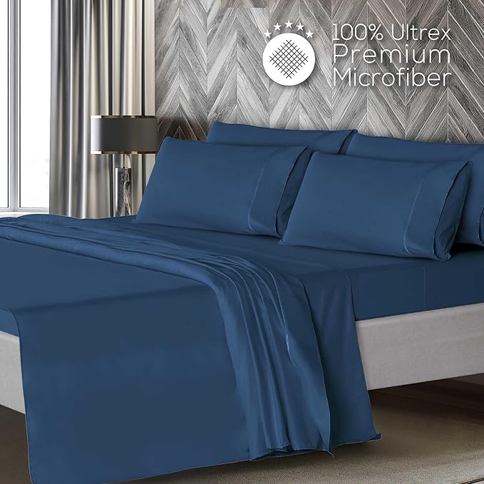 Mueller Ultratemp King Size Sheets Set, Super Soft 1800, 6 Piece, Deep Pocket - Image 3