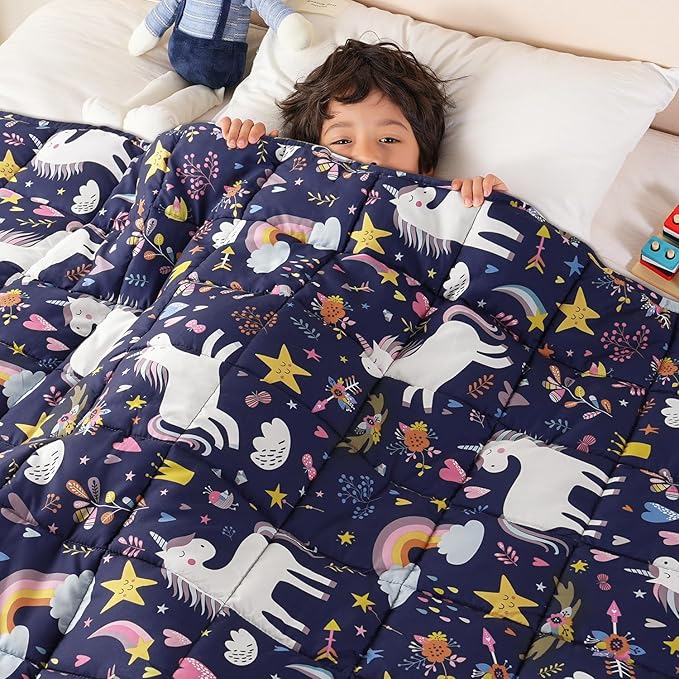 Sivio Weighted Blanket 5lbs, Unicorn Cooling Weighted Lap Blanket, Breathable by Sivio