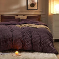 JELLYMONI Purple Duvet Cover Queen Size, Soft Breathable Seersucker Duvet Cover by JELLYMONI