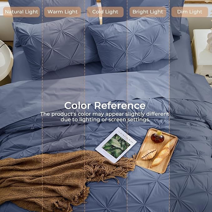 Sasttie Twin XL Comforter Set, 5-Piece Bed in a Bag, Pintuck Bedding Sets - Image 8