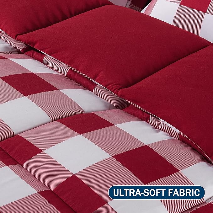 downluxe Lightweight Plaid Comforter Set - Image 4