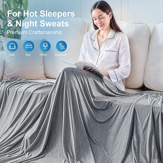 KMUSET Cooling Blanket Twin, Double Sided Summer Cooling Blankets - Image 8
