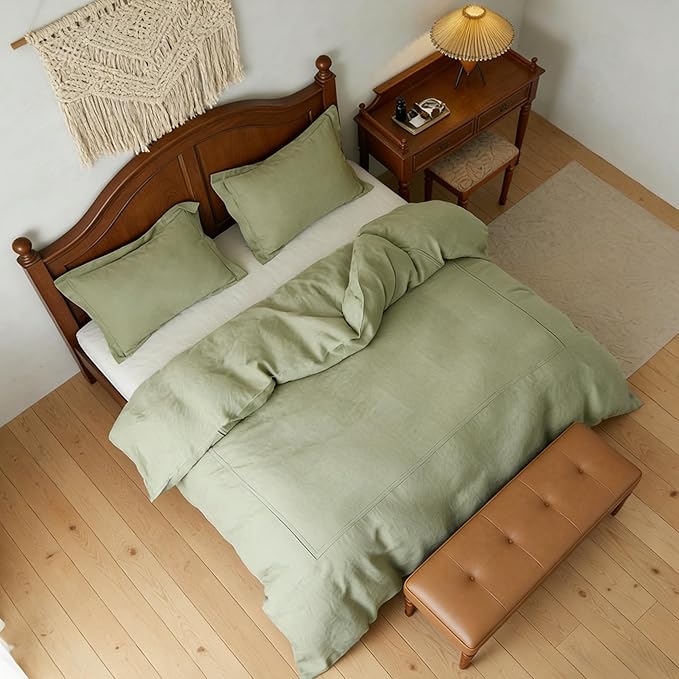 Simple&Opulence 100% Washed Linen Duvet Cover Set 78"x86" - Image 6