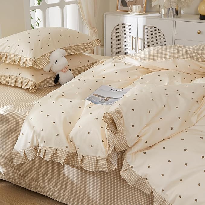 mixinni Floral Duvet Cover Set Queen Size – 100% Cotton 3-Piece Bedding Set - Image 8