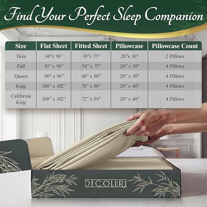 DECOLURE 100% Viscose Derived from Bamboo Sheets Queen Size - Image 8