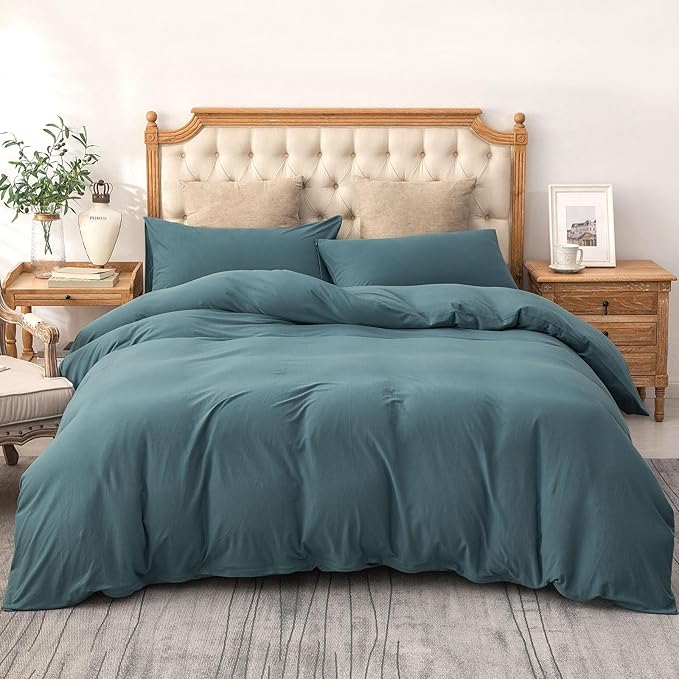 PURE ERA Jersey Knit Duvet Cover Set 100% T-Shirt Cotton Super Soft Comfy 3pc - Image 9