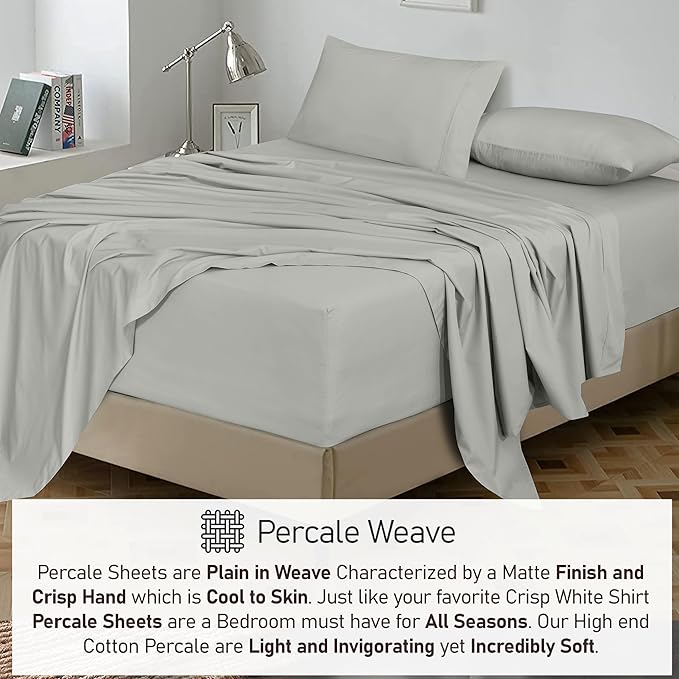 RUVANTI 100% Cotton Sheets – Twin XL Size Percale Bedding, Cooling & Breathable - Image 6