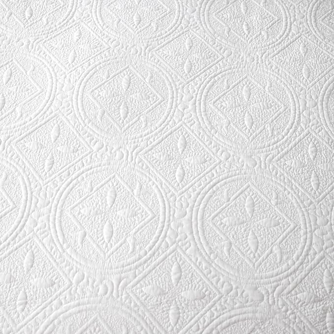 ROOMLIFE Quilt Set King Size 3D Floral Embroidery Pattern 3-Piece Cotton - Image 3