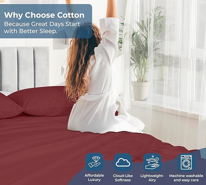 Royale Linens 100% Organic Cotton Twin Flat Sheet Only - Image 7