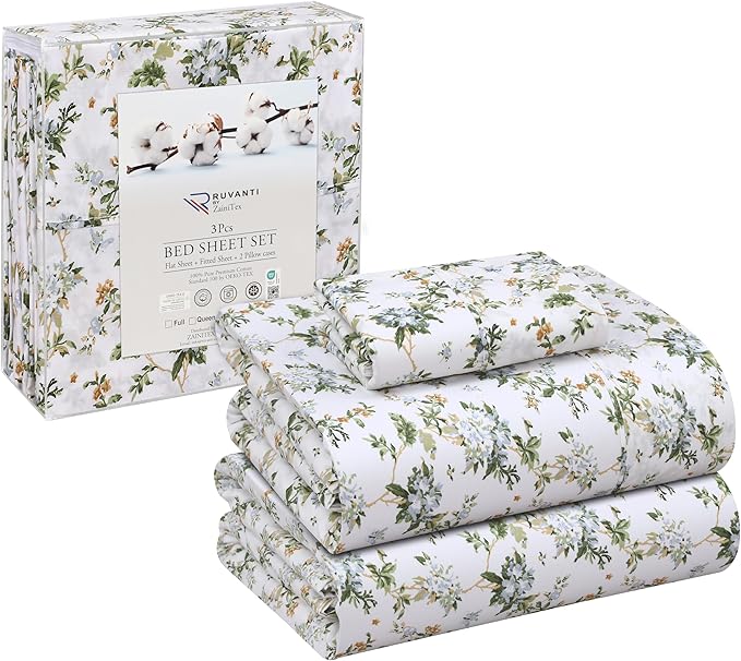 RUVANTI 100% Cotton Sheets – Twin Size Percale Bedding, Cooling & Breathable - Image 8