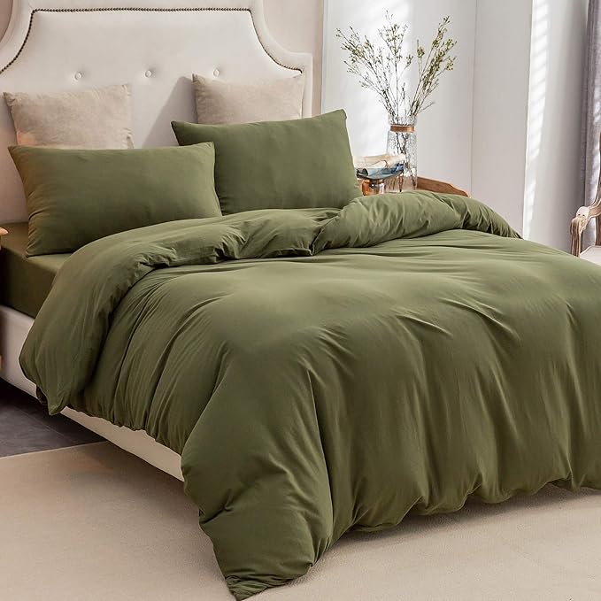 PURE ERA Jersey Knit Duvet Cover Set 100% T-Shirt Cotton Super Soft Comfy 2pc - Image 5