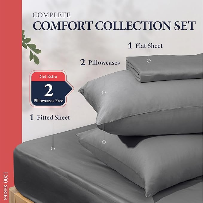 100% Egyptian Cotton Queen Size Sheets Set - Image 3