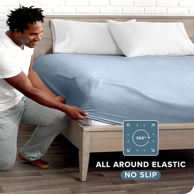 Bare Home Fitted Bottom Sheet Twin Size - Image 3