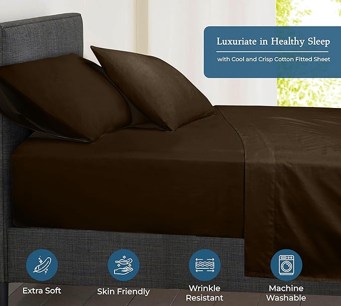 Royale Linens 400 Thread Count 100% American Grown Cotton Fitted Sheet King Size - Image 3