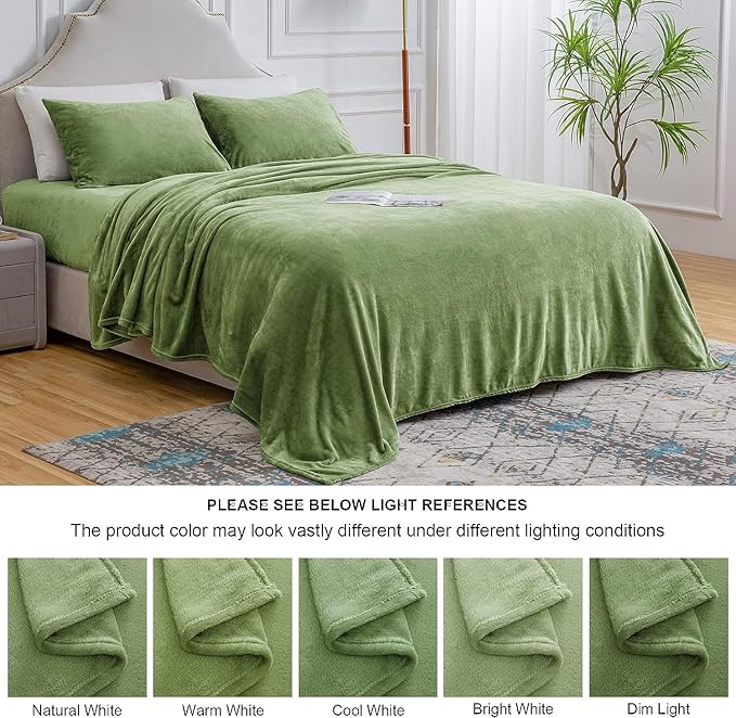 BEDELITE Flannel Sheets Twin Size Sage Green - Image 9