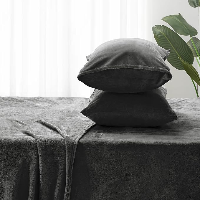 BEDELITE Flannel Sheets Twin Size Dark Gray - Image 7