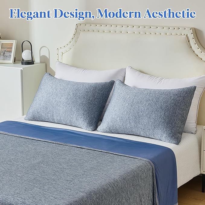 CHOSHOME Cooling Pillow Cases Zipper Pillow Covers Q-Max > 0.45 Zippered - Image 7