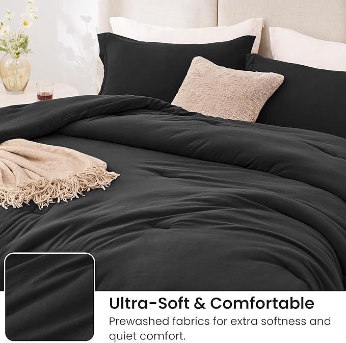 Love's cabin Black Twin/Twin XL Comforter Set, 2-Piece Prewashed Bed Set - Image 4