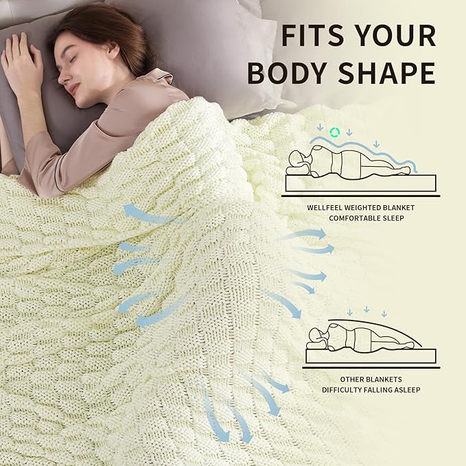 Knitted Weighted Blanket for Adult, No Beads Heavy Blanket 60” x 80'' 15lbs - Image 3