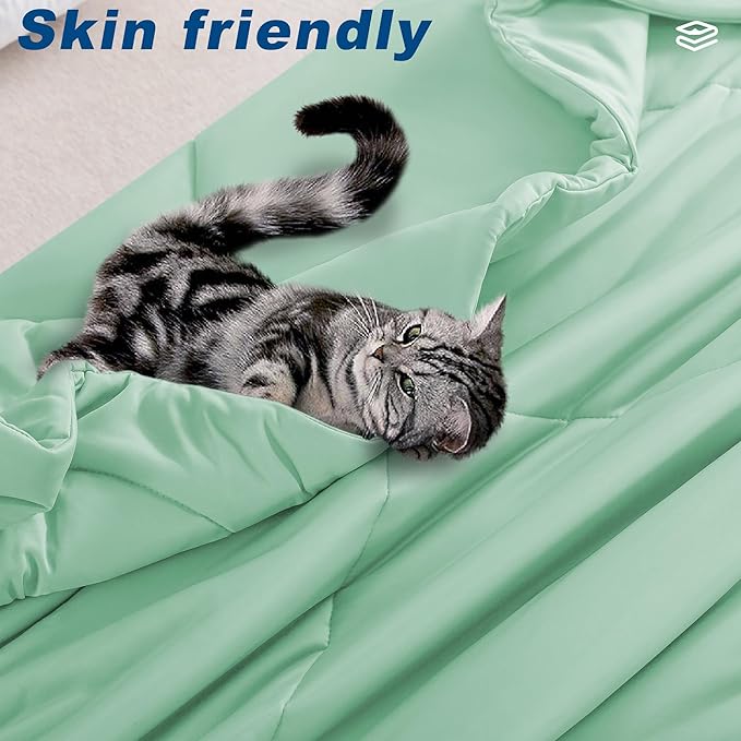 Cooling Comforter Queen Size, Double-Sided Cold Tech Fabric Quilted Bed - Image 6