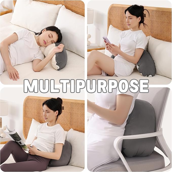 Peallow(Pat. Pend) – Long Round Body Pillow for Adults, Bolster Pillow for Sleeping, Soft and Supportive Pillow for Sleeping & Lumbar Support