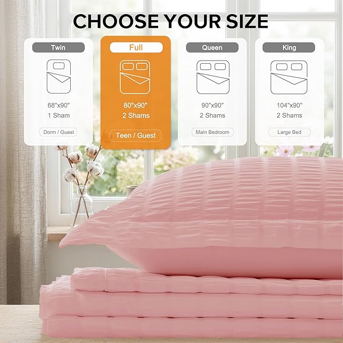 Cozyide Pink Duvet Cover Full Size, 3 Pieces Bedding Duvet Covers, Soft - Image 3