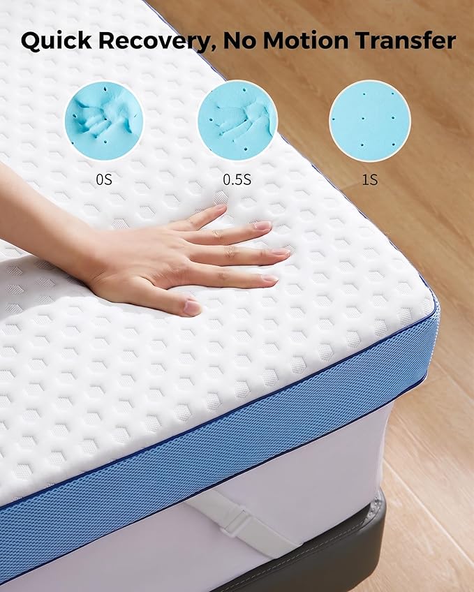 PERLECARE 4 Inch Firm Mattress Topper Queen, Cooling Gel-Infused & Bamboo - Image 7