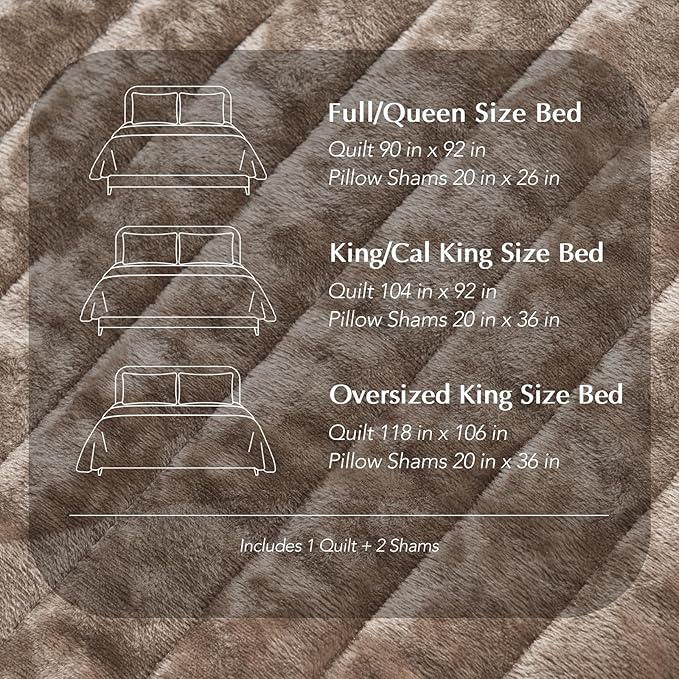 EVERGRACE Velvet Quilt Set Queen Size, Luxurious Soft Striped Channel Bedding - Image 8