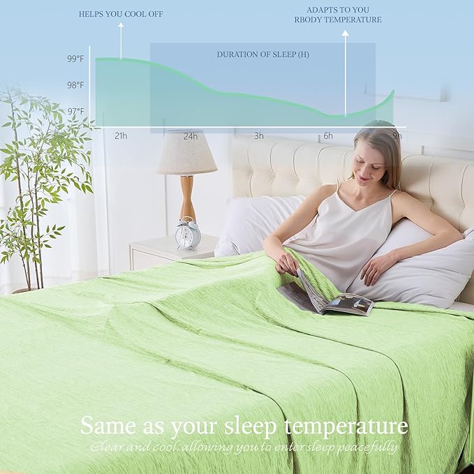 Cooling Blanket Throw Size, Cold Blanket Thin Lightweight Breathable Soft - Image 3