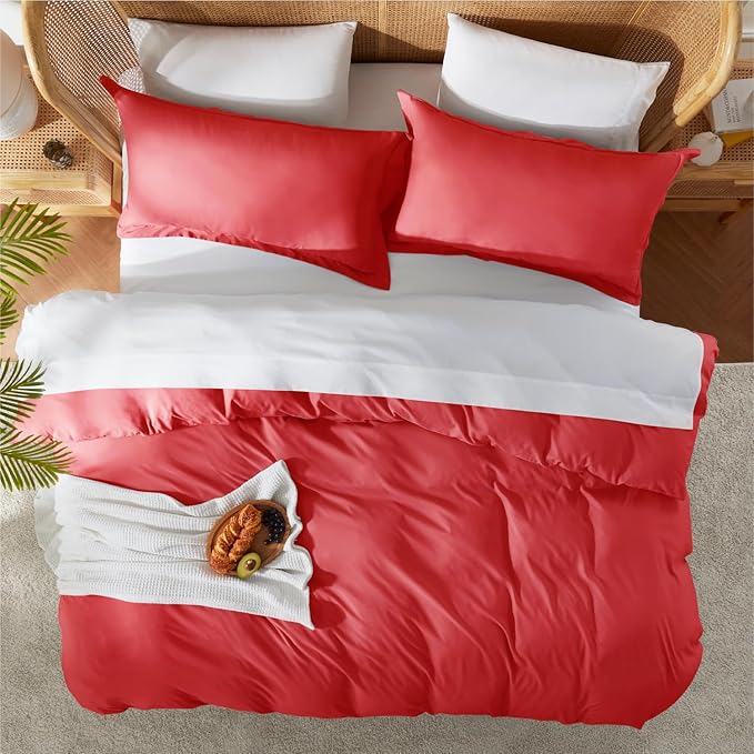 Nestl Red California King Duvet Cover Sets - Image 5