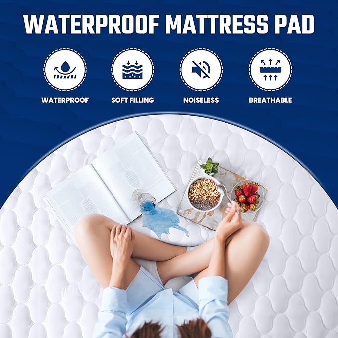Utopia Bedding Waterproof Mattress Protector, Twin XL Mattress Pad, Noiseless - Image 5