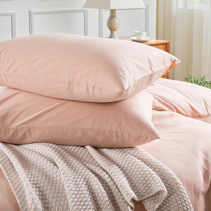 NEXHOME PRO Duvet Cover Set Queen Size Linen Feel Textured Organic Natural 100% - Image 7
