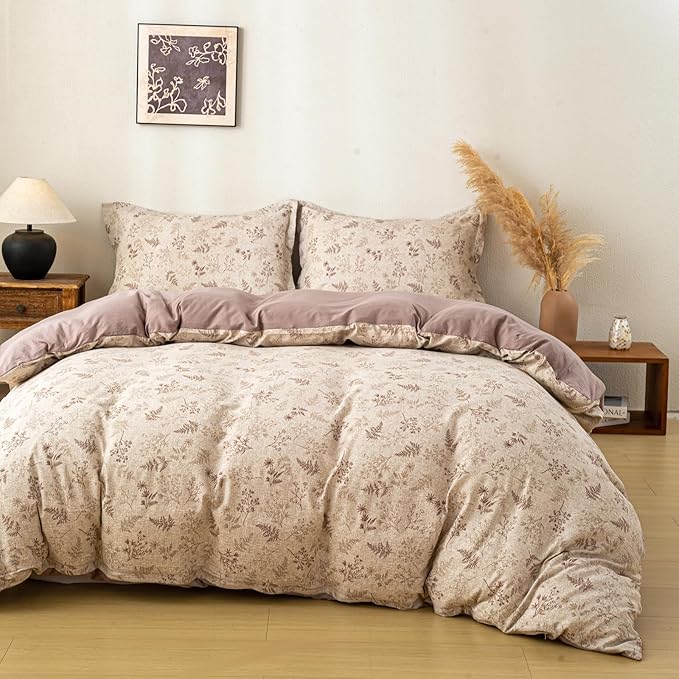 OAITE Brown Tree Twin Size Duvet Cover-3 Pieces Prewashed Cotton-Like Polyester by OAITE