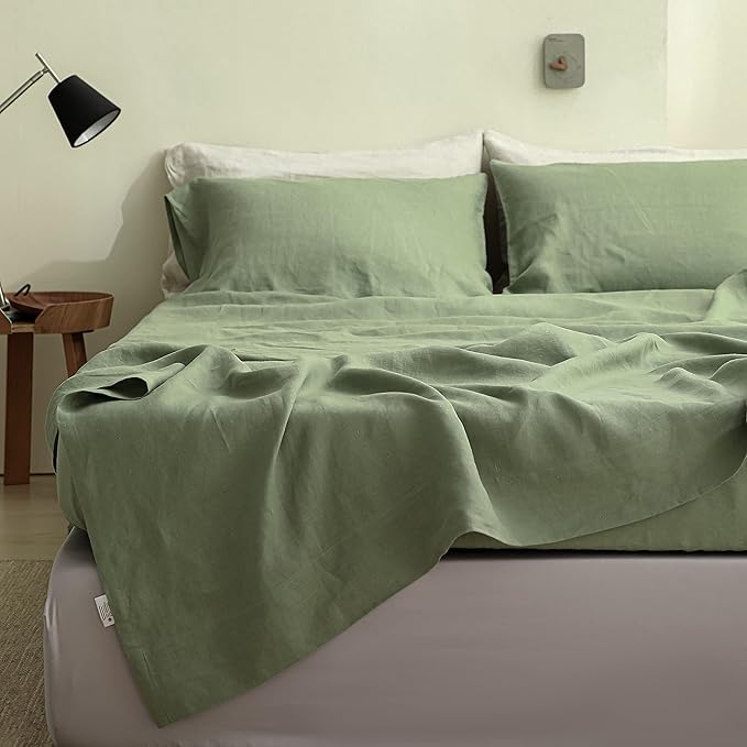 Simple&Opulence French Linen Flat Sheet, 100% Natural Flax Bedding Sheet - Image 4