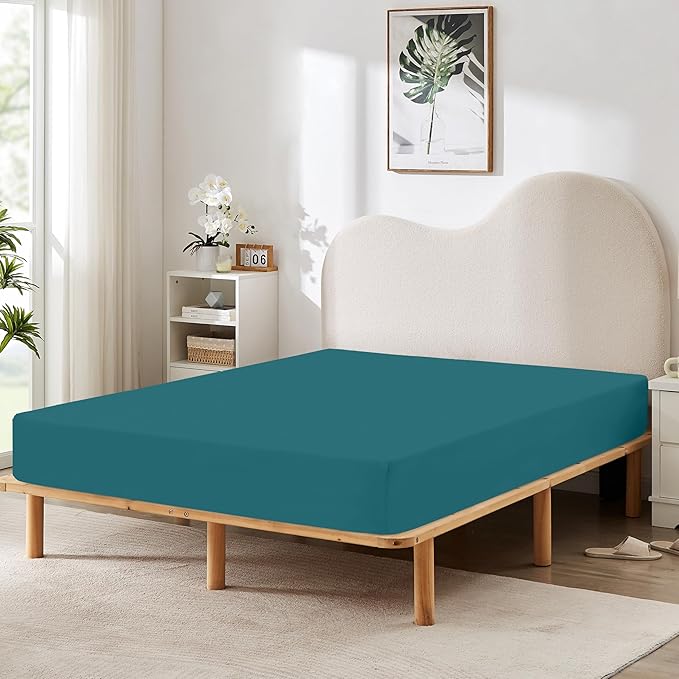 HBHLFZ Full Fitted Sheet Only, Soft Breathable Bottom Sheet by HBHLFZLuxuryHomeLife