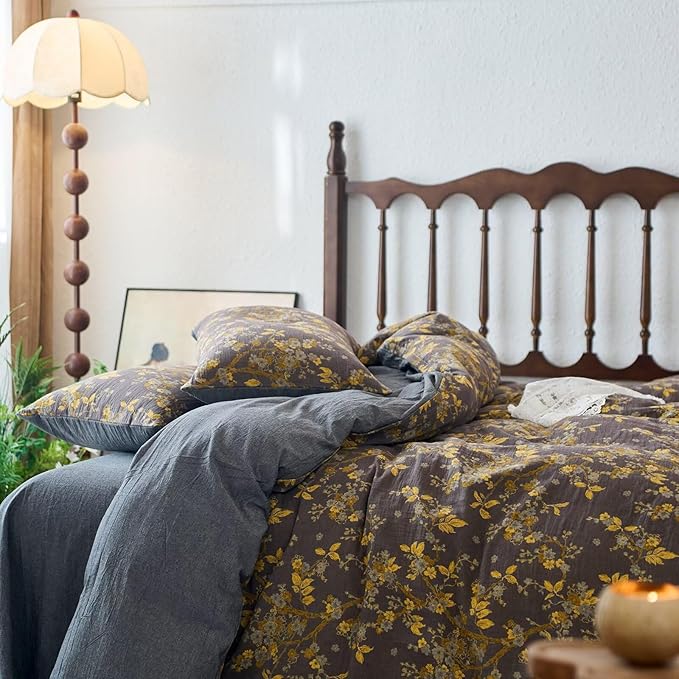 mixinni Vintage Floral Duvet Cover King Set - Image 4