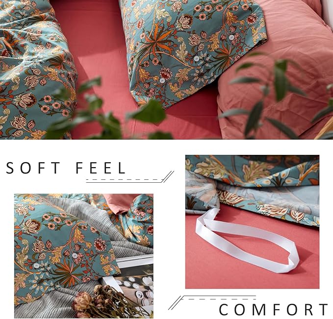 mixinni Vintage Style Garden Flower Duvet Cover Set - Image 7