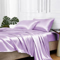 MR&HM Satin Bed Sheets with Elastic Corner Straps, Full Size Sheets Set by MRHM