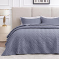 Love's cabin King Size Quilt Bedding Set Bluish Grey Bedspreads by Lovescabin