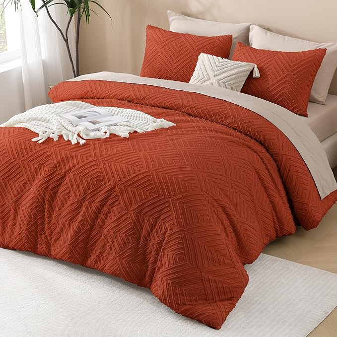 Andency Comforter King Size Set Burnt Orange, Terracotta Boho Fall Lightweight - Image 6