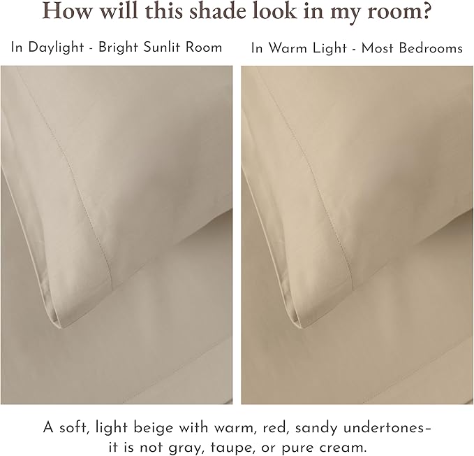 California Design Den Twin XL Fitted Sheet Only, Soft 100% Cotton Sateen - Image 5