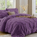Sasttie Twin Comforter Set, 5-Piece Bed in a Bag, Pintuck Bedding Sets by SASTTIE