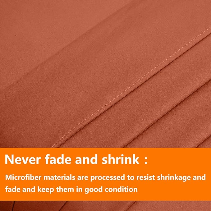 TAIMIT Burnt Orange Full Size Comforter Set - Image 7