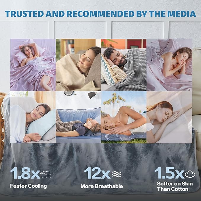 Cooling Blanket Queen Size for Hot Sleepers Ultra Lightweight & Breathable - Image 6