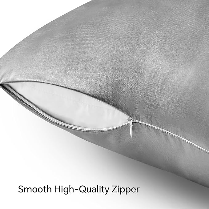 BEDELITE Satin Pillowcase with Zipper 2 Pack, Super Soft and Cooling Similar to - Image 5