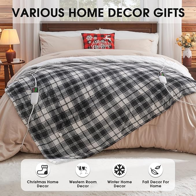 OCTROT Heated Electric Blanket Queen Size, 84X90 Heating Blanket Queen - Image 7
