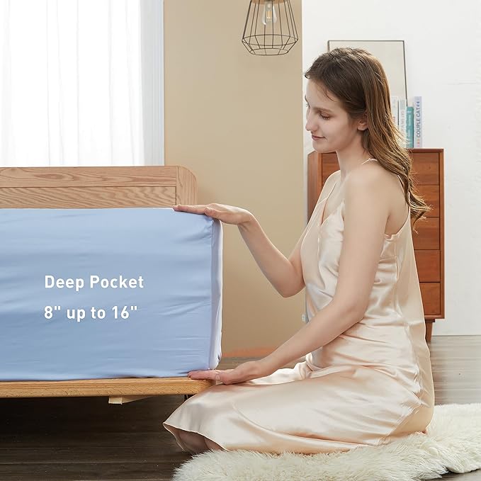 Sunflower California King Fitted Sheet, 1-Piece Deep Pocket Fitted Bottom Sheet - Image 3