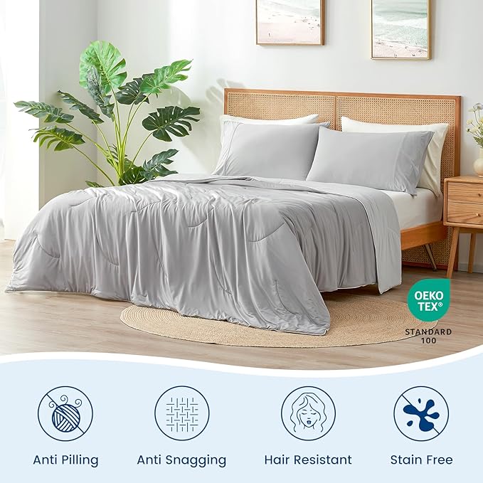 Cozy Bliss Cooling Comforter Cali King Size, Reversible Lightweight Cooling - Image 6