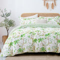 LONAVA King Tropical 3 Pcs Duvet Cover Set, Breathable Soft Microfiber Sage by LONAVA