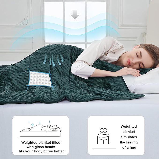 Alomidds Weighted Blanket for Adults, Cooling Breathable Soft and Comfort Minky - Image 4